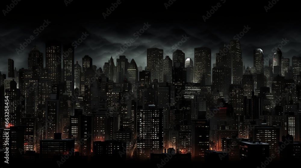 Urban Cityscape Grey View. AI generated image