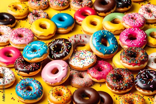 colorful donuts on a plate © Hameed