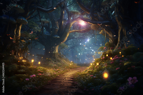 A magical forest, from fantastic stories