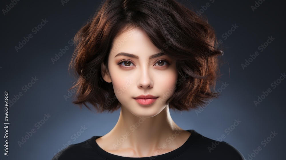 beauty brunette woman model with short hair with natural makeup perfect clean skin beauty brunette woman model with short hair with natural makeup perfect clean skin
