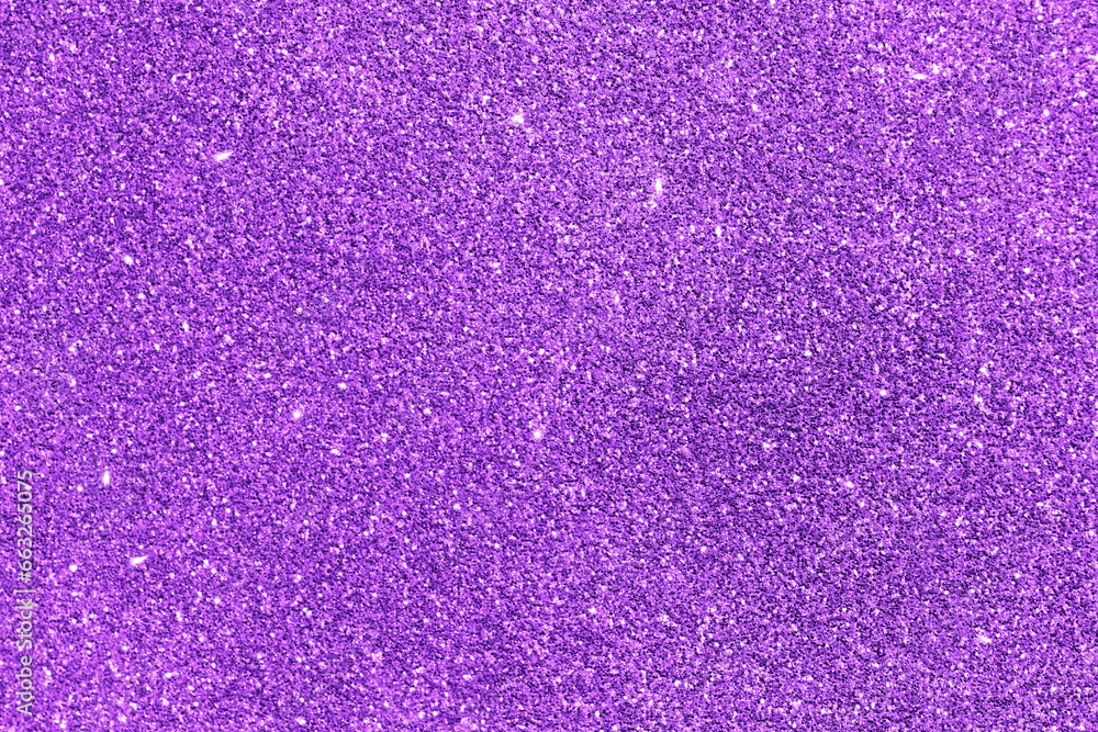Purple violet glitter sparkle background for New year, Christmas and celebration.  Light bright texture backdrop. 