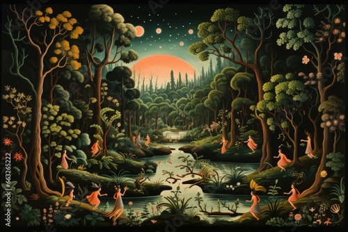 Playful forest sprites, leaving trails of laughter and mischief in their wake - Generative AI