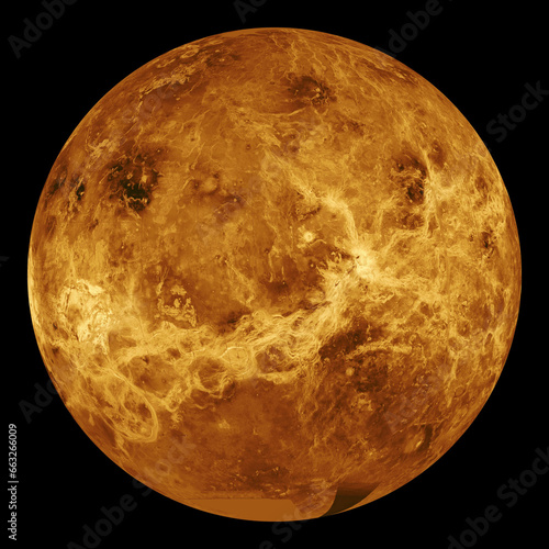 Venus, planet and universe for solar, eclipse or science with mock up space on black background. Galaxy, wallpaper or nebula with research, milky way or astrology for exploration and discovery in sky
