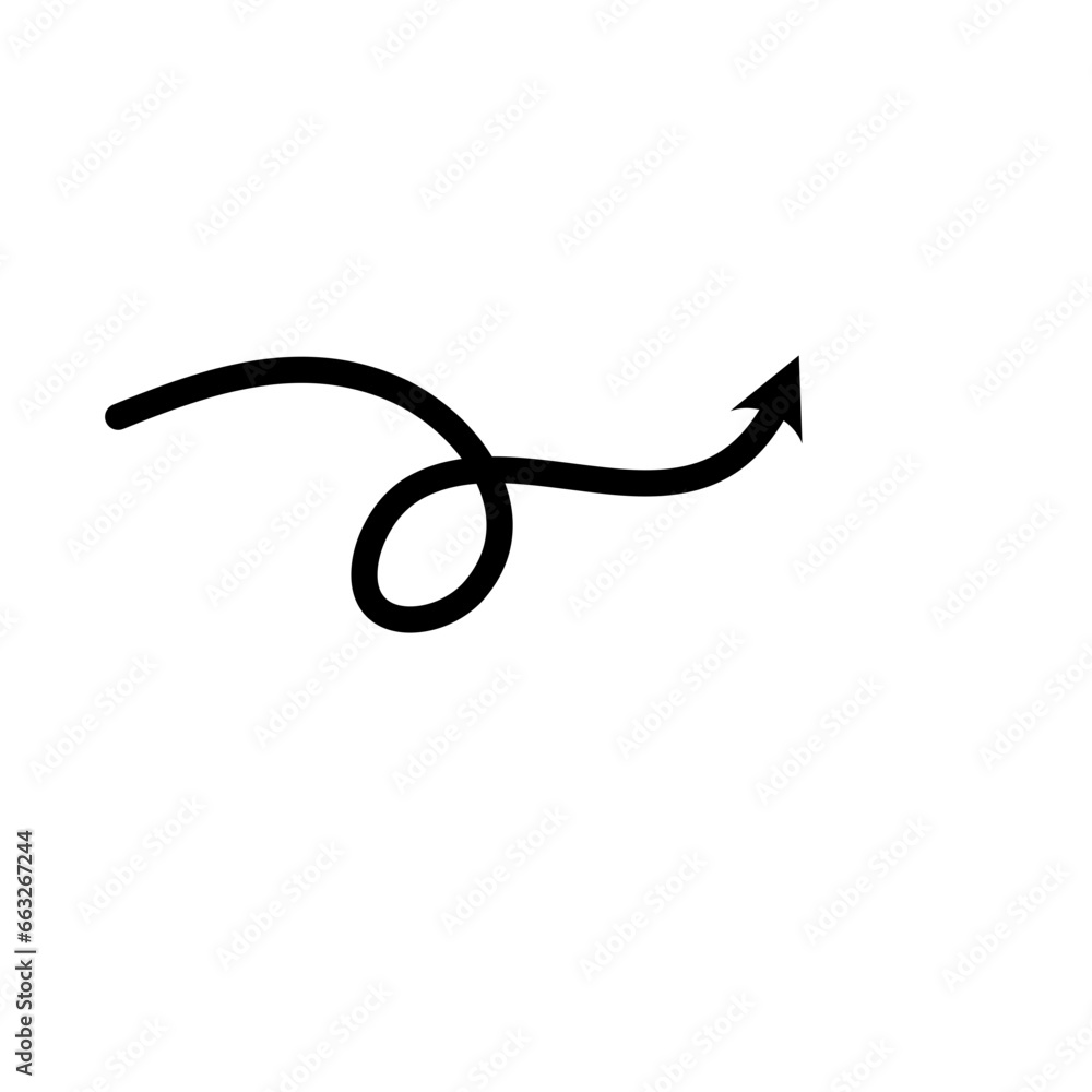 Single Curly Arrow Design Hand Drawn Element Single Curly Arrow Design Hand Drawn Element