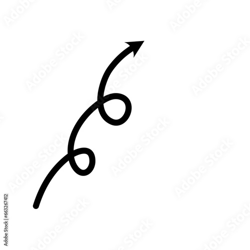 Single Curly Arrow Design Hand Drawn Element