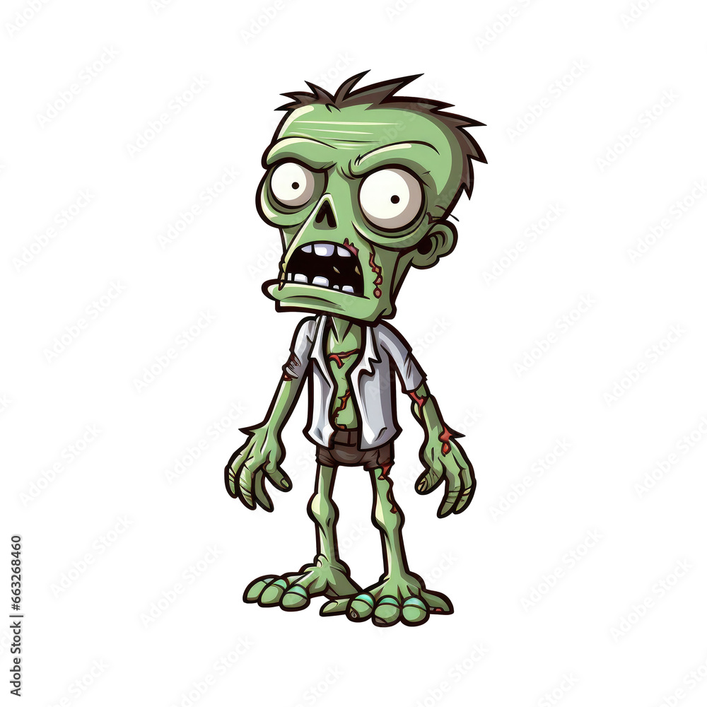 cute halloween illustration. vector zombie. halloween element. 