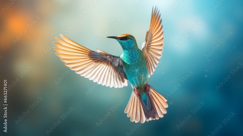 Hummingbird in flight, Generative AI