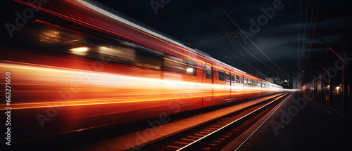 Laser beams luminous abstract sparkling isolated on a transparent background. Trails of light left by acceleration speed motion on night road. Light moving fast train over darkness. Generative ai