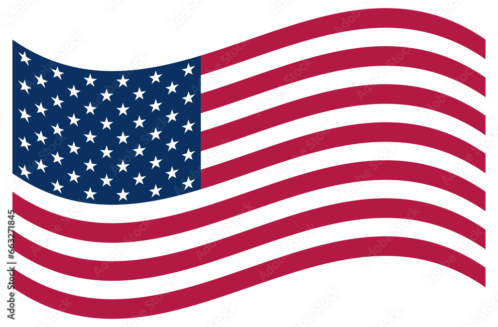 Set of different american flags in different poses. USA flag illustration. Set of different american flags in different poses. USA flag illustration.