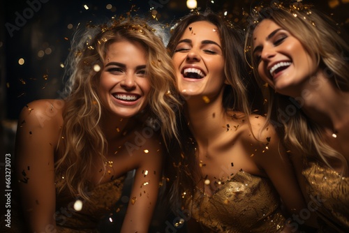 fun cheerful nightlife celebrate young woman enjoy feel free happiness joyful at new year party happiness lifestyle concept