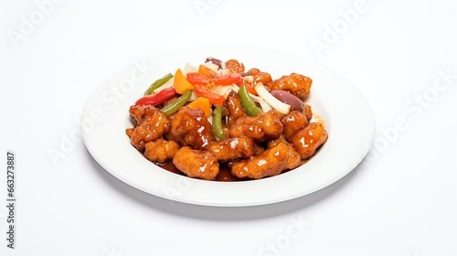 Chinese food on white background