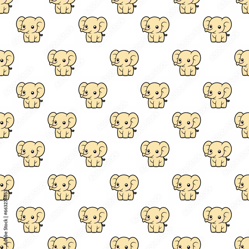 Cute seamless elephant pattern design for decorating, backdrop, fabric, wallpaper and etc. Cute seamless elephant pattern design for decorating, backdrop, fabric, wallpaper and etc.