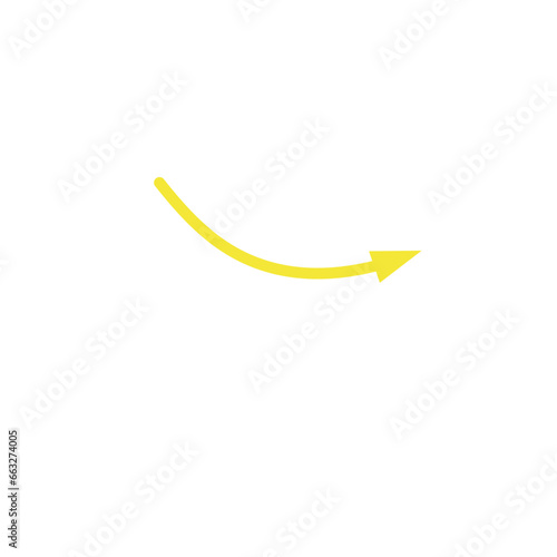 Yellow Arrow Shape Decorative Element