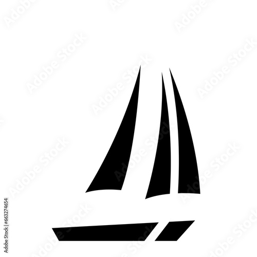 Sailboat on Sea Ocean with glyph icon style