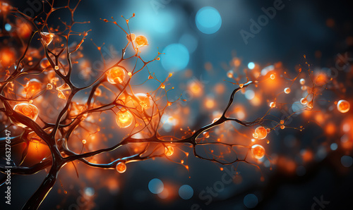 Abstract background  neural circuits  neuron cells concept.