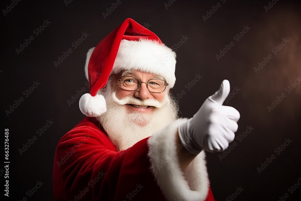 santa claus thumbs up on black santa claus thumbs up on black
