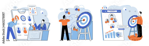 Business development. Vector illustration. Effective management motivates employees to excel in their roles Job security is top concern in ever-changing economic landscape Business Concept Business