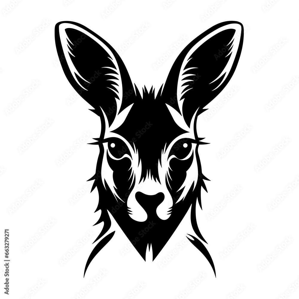 A vector image of a kangaroo's head can serve as a distinctive emblem for branding, apparel designs, accessories, educational materials, web and app graphics, tourism promotions, artwork, interior dec