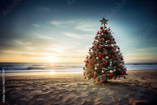 christmas tree on the beach