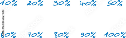 Discount numbers with percentages. Vector illustration.