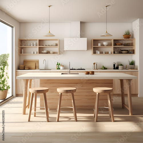 Modern minimal Interior of a standing kitchen