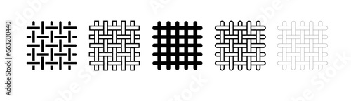 Textile fabric icons. Textile symbol. Interlacing of fibers. Vector