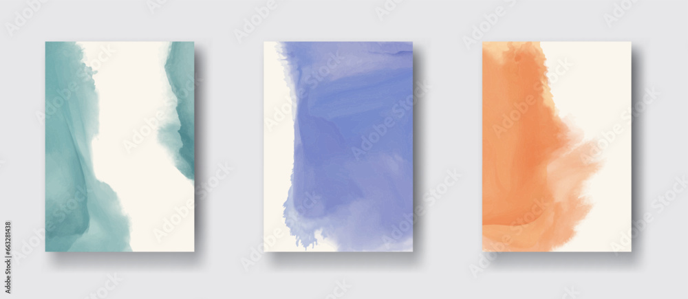 Abstract watercolor banner set. Watercolour vector design element.