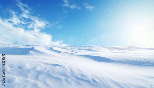 blue sky and snow background
