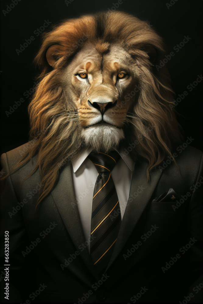 portrait of a successful business lion businessman portrait of a successful business lion businessman