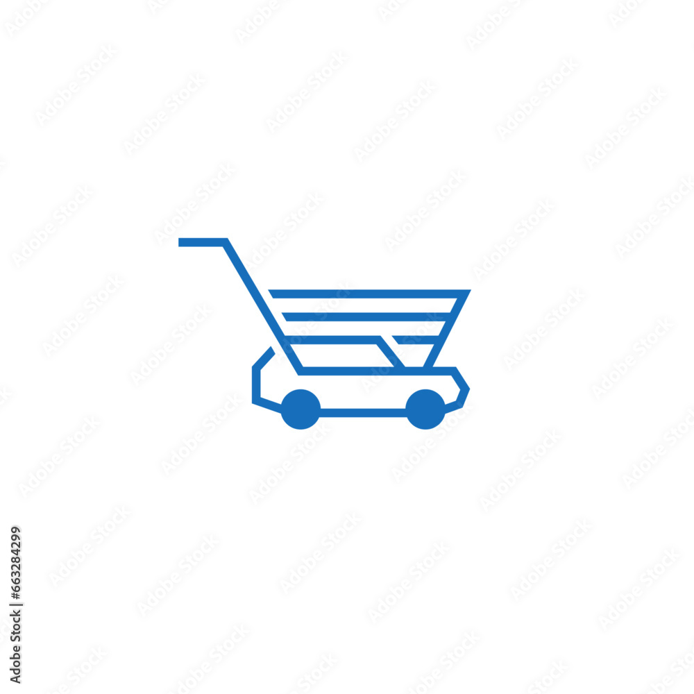 Shopping cart and car logo design combination. Shopping cart and car logo design combination.