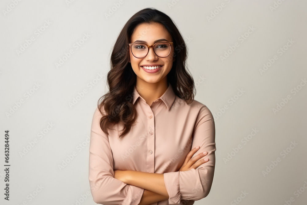 Young and successful indian businesswoman or corporate employee - obrazy, fototapety, plakaty 