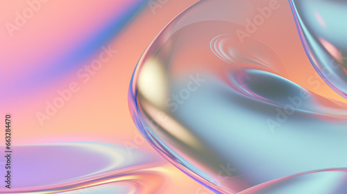 Soft glass chrome translucent Pastels Vibrant Background, abstract wallpaper iridescent neon holographic gradient. Design visual element for banner, header, poster, cover (ID: 663284470)