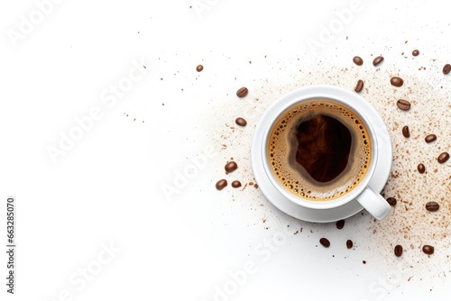 cup of coffee background with copy space area