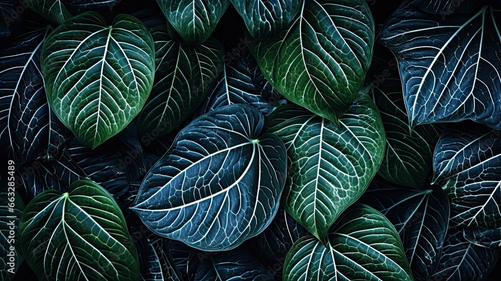 closeup nature view of tropical leaf background