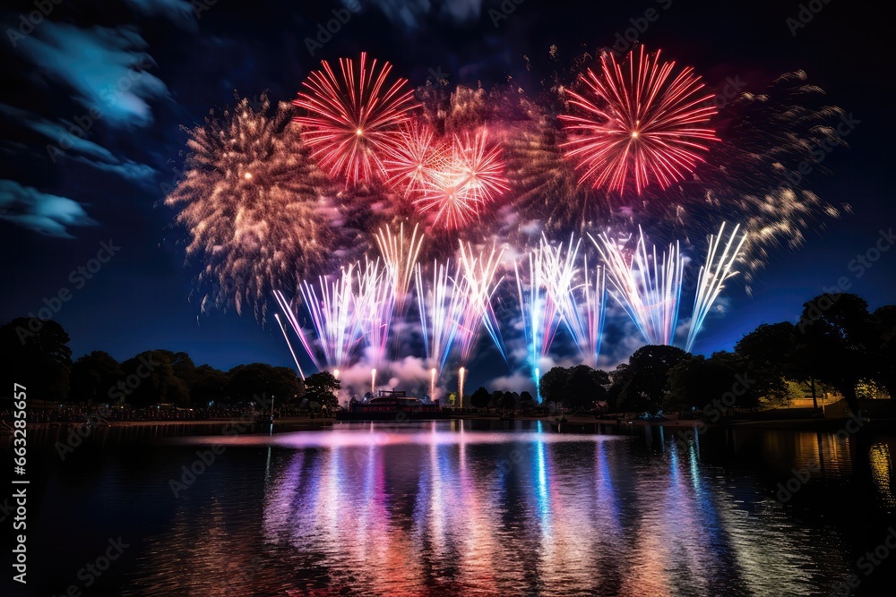 Fototapeta premium Nighttime Fireworks Display