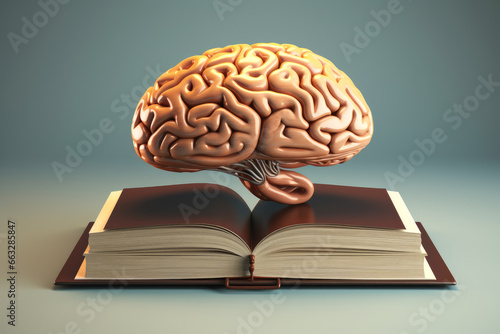 Brain and open book. photo