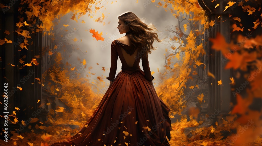 High-Resolution Autumn Forest Jogging Photo High-Resolution Autumn Forest Jogging Photo
