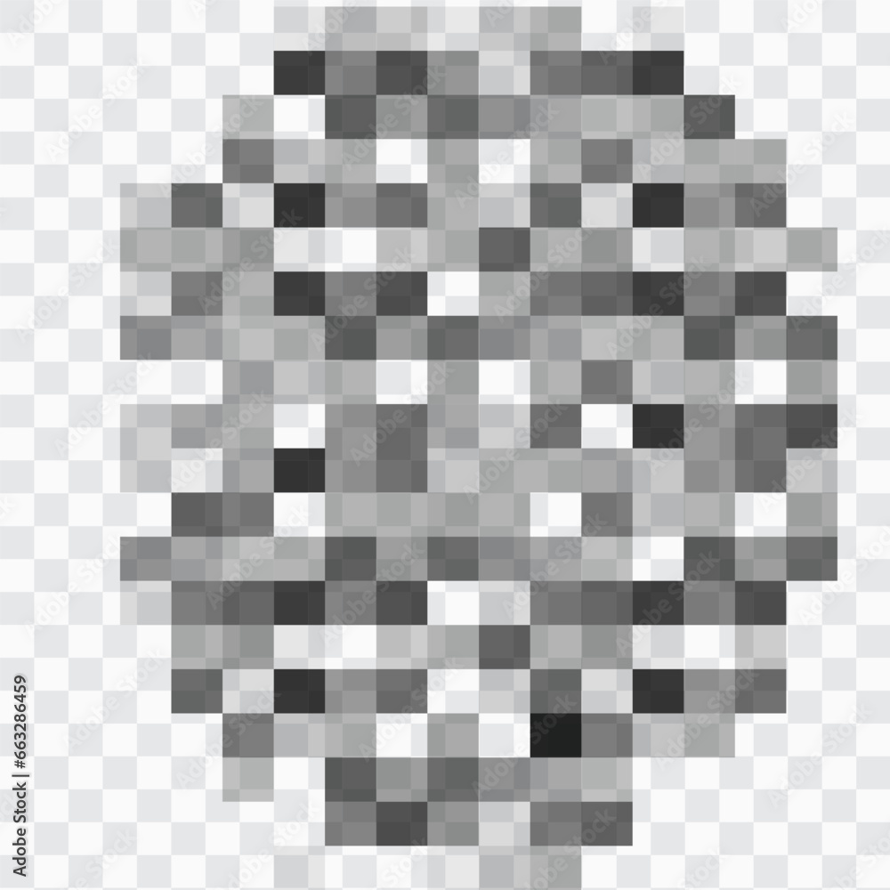 Censor pixel mosaic bar, simple gray blur censure frame on transparent background - obrazy, fototapety, plakaty 