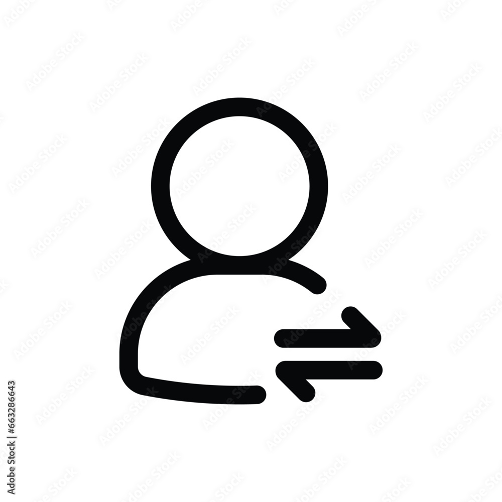 Transfer User icon in trendy outline style isolated on white background. Transfer User silhouette symbol for your website design, logo, app, UI. Vector illustration, EPS10. Transfer User icon in trendy outline style isolated on white background. Transfer User silhouette symbol for your website design, logo, app, UI. Vector illustration, EPS10.