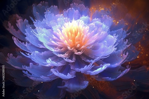 Enchanting extraterrestrial blossom radiating cosmic glow. Generative AI