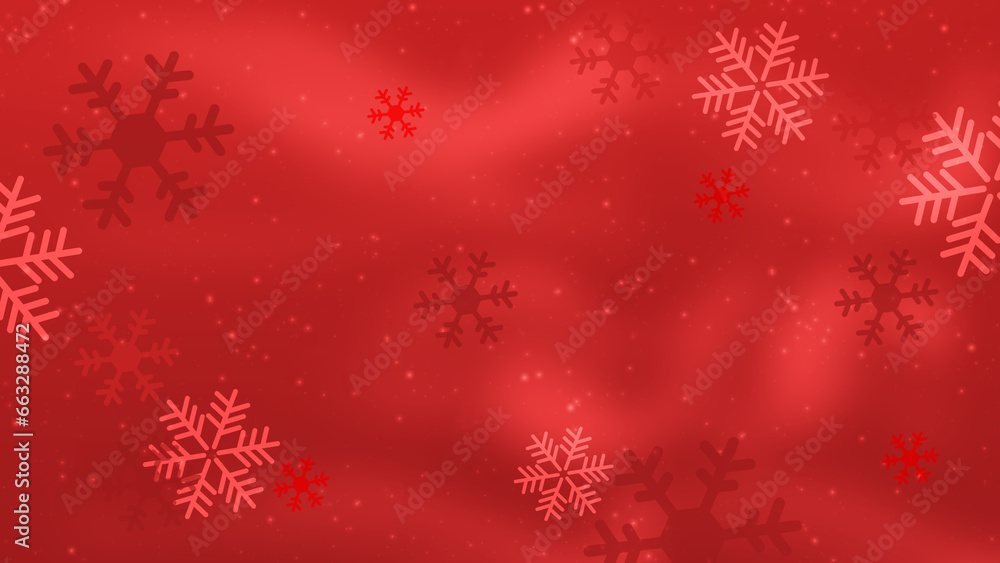 Red Christmas background with snowflakes.