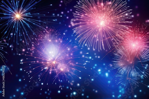 Vibrant Firework Display With Bokeh Effects Suitable For New Year Celebrations And More