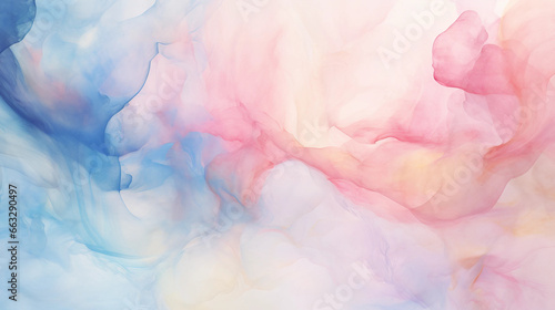 abstract watercolor painting in a mix of light pink and light blue