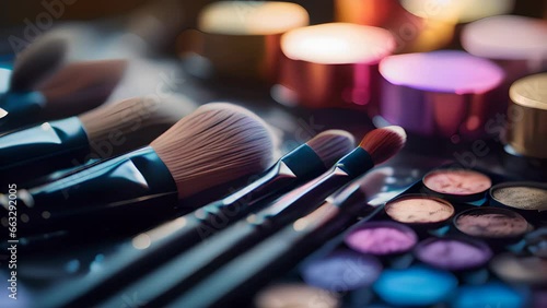 Professional makeup shadow palette set. AI generative.