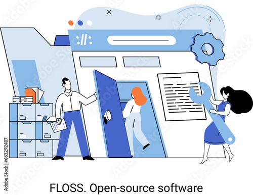 FLOSS. Open source software. Free product anyone can freely redistribute, modify and completely remake, can be improved, modernized thanks to inventions of users. Tiny programming language persons