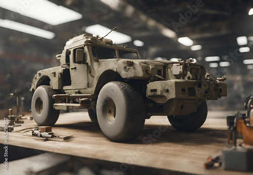 Military Vehicle in Action, 
Armored Warfare Machine, 
Army Tank on the Move, 
Combat Ready Military Transport, 
Tactical Vehicle on Duty photo