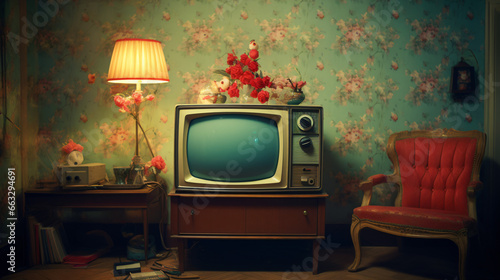 Vintage tv retro room