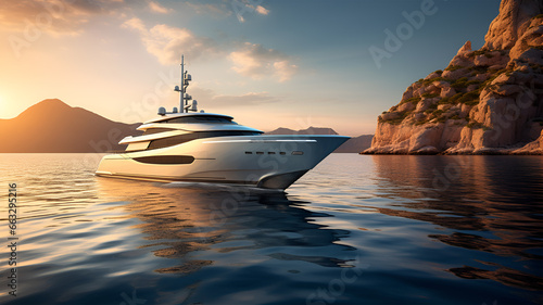 Luxury Yacht Sailing the Pristine Ocean Waters