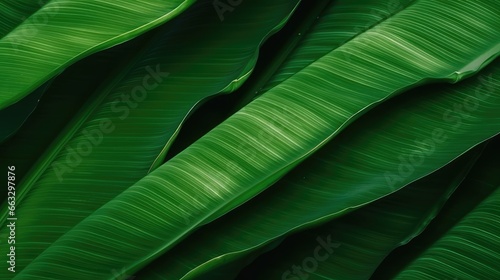 closeup banana leaf texture in garden photo
