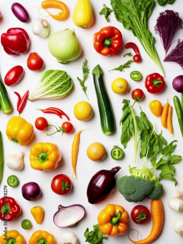 Vegetables and fruits forming a frame. Vertical video for business. Vegetables and fruits forming a frame. Vertical video for business.